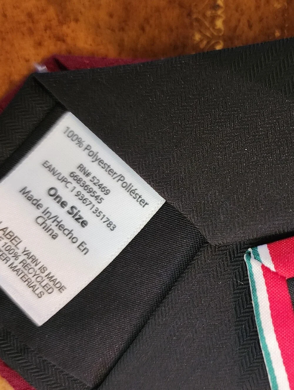 3pc Men’s Tie Lot Bespoke Bellagio George Polyester Striped Black Burgundy